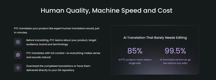 PTC automatic translation improves accuracy, speed, and consistency over traditional methods